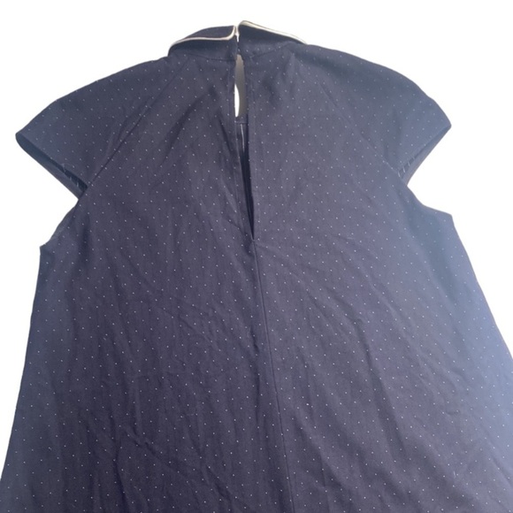 ZARA BASIC COLLECTION NAVY BLUE POLKA DOT DRESS WITH CAP SLEEVES SIZE XS - Picture 5 of 6
